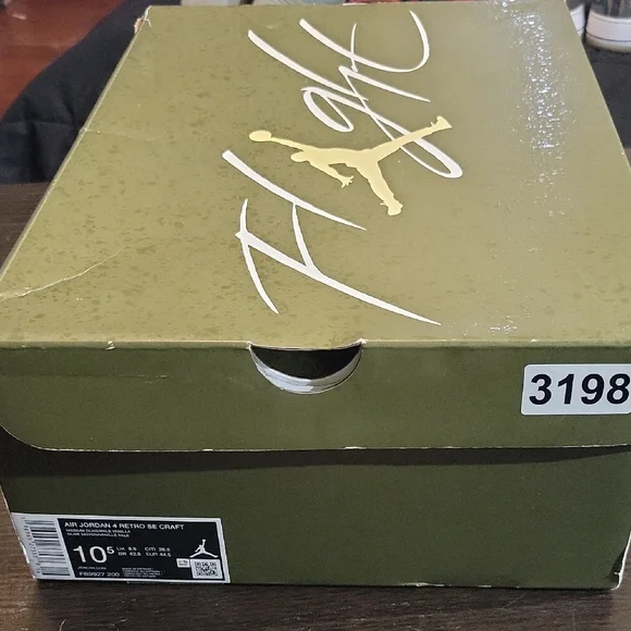 Air Jordan 4 Retro SE Craft 'Olive' (2023) M10.5/W12 EUC W/OG BOX - Picture 11 of 11
